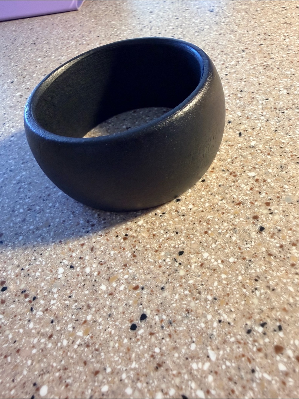 Sleek Black Wide wooden Women's Bangle Bracelet